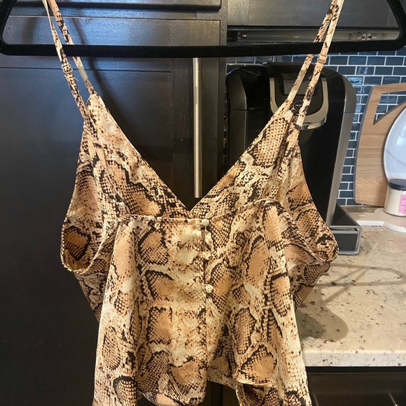 Silk Snake Print Wrap Top - Picture 3 of 4